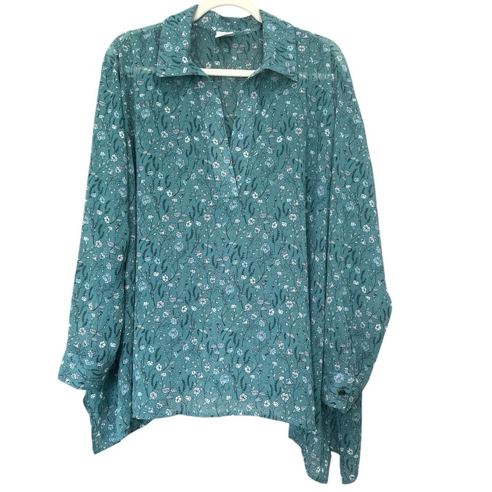 Cabi Chase Field of Flowers Lightweight Sheer Floral Feminine Spring Summer